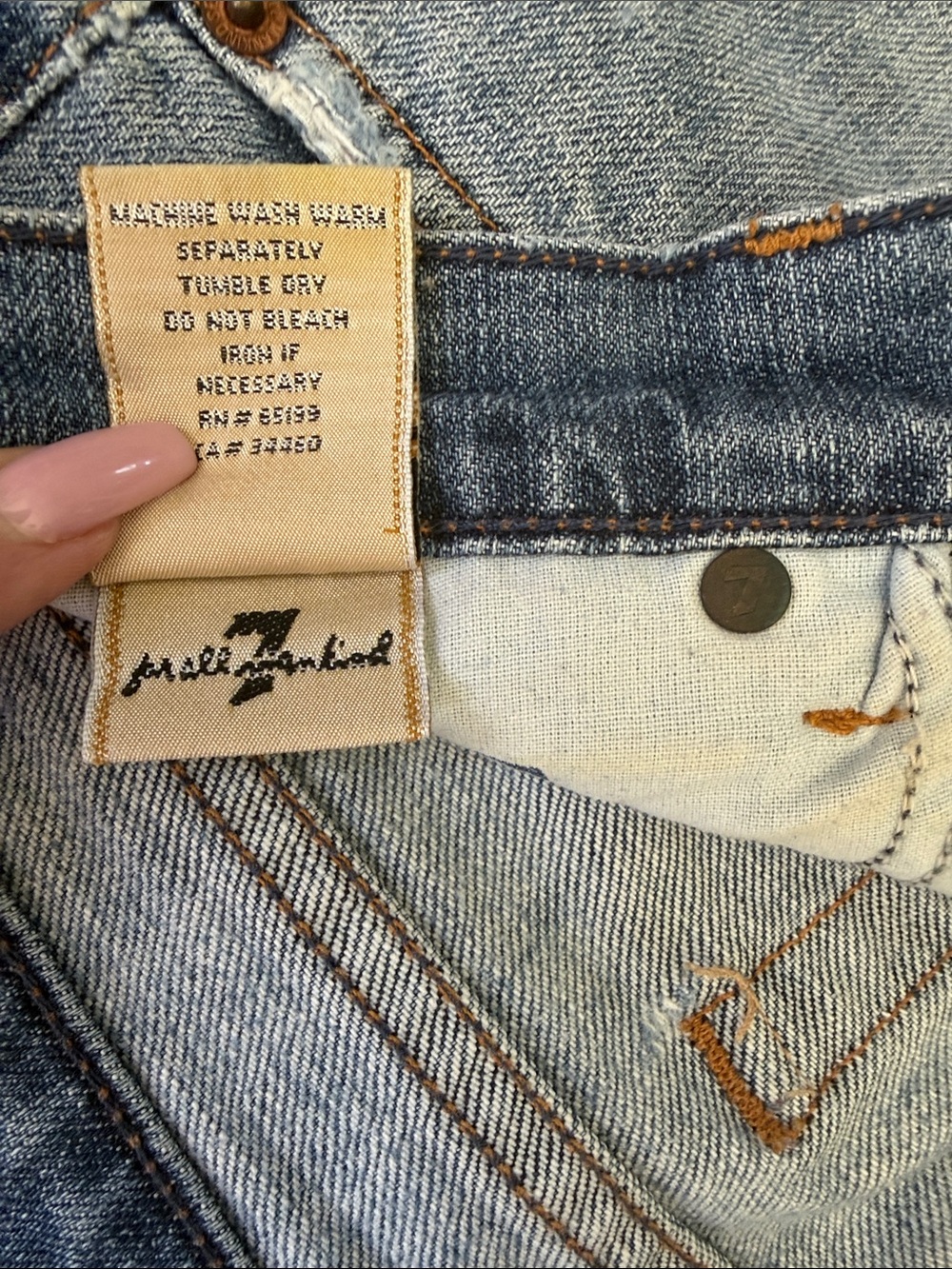 7 For All Man Kind Y2K Distressed Medium Wash Bootcut Jeans Low Rise #700370-28W - Picture 8 of 14